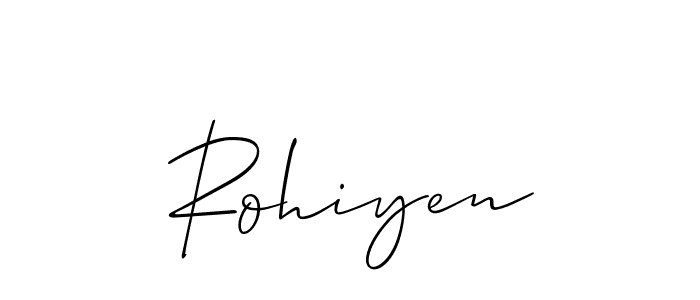 Make a beautiful signature design for name Rohiyen. With this signature (Allison_Script) style, you can create a handwritten signature for free. Rohiyen signature style 2 images and pictures png