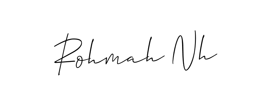 Rohmah Nh stylish signature style. Best Handwritten Sign (Allison_Script) for my name. Handwritten Signature Collection Ideas for my name Rohmah Nh. Rohmah Nh signature style 2 images and pictures png