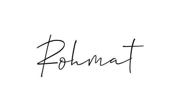 Use a signature maker to create a handwritten signature online. With this signature software, you can design (Allison_Script) your own signature for name Rohmat. Rohmat signature style 2 images and pictures png