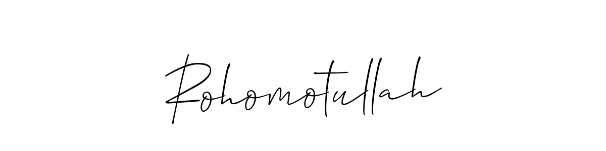 How to make Rohomotullah name signature. Use Allison_Script style for creating short signs online. This is the latest handwritten sign. Rohomotullah signature style 2 images and pictures png