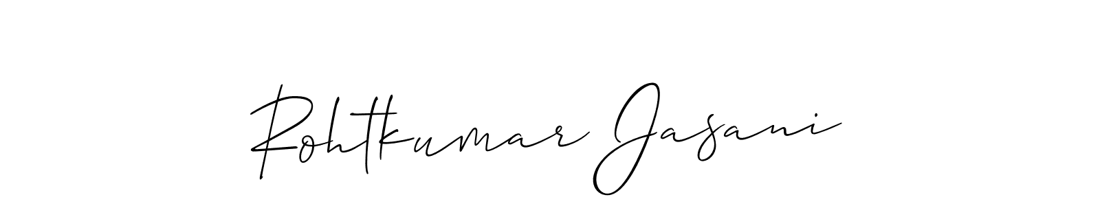 Allison_Script is a professional signature style that is perfect for those who want to add a touch of class to their signature. It is also a great choice for those who want to make their signature more unique. Get Rohtkumar Jasani name to fancy signature for free. Rohtkumar Jasani signature style 2 images and pictures png