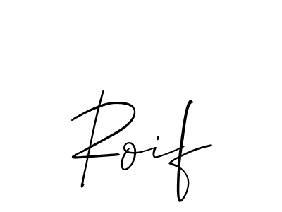 How to make Roif name signature. Use Allison_Script style for creating short signs online. This is the latest handwritten sign. Roif signature style 2 images and pictures png