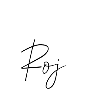 Make a beautiful signature design for name Roj. With this signature (Allison_Script) style, you can create a handwritten signature for free. Roj signature style 2 images and pictures png