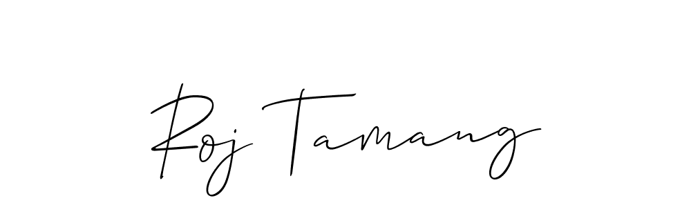 Roj Tamang stylish signature style. Best Handwritten Sign (Allison_Script) for my name. Handwritten Signature Collection Ideas for my name Roj Tamang. Roj Tamang signature style 2 images and pictures png