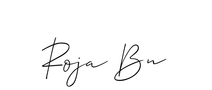 How to make Roja Bn signature? Allison_Script is a professional autograph style. Create handwritten signature for Roja Bn name. Roja Bn signature style 2 images and pictures png