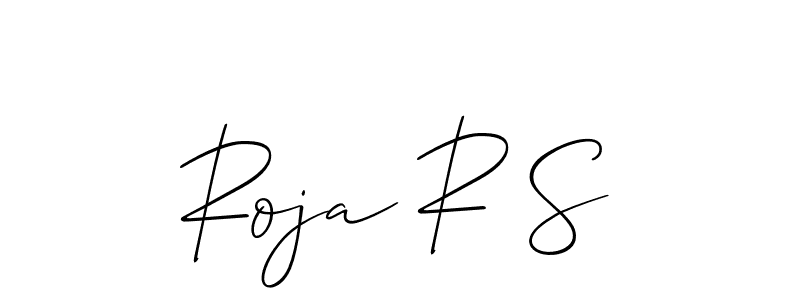 It looks lik you need a new signature style for name Roja R S. Design unique handwritten (Allison_Script) signature with our free signature maker in just a few clicks. Roja R S signature style 2 images and pictures png