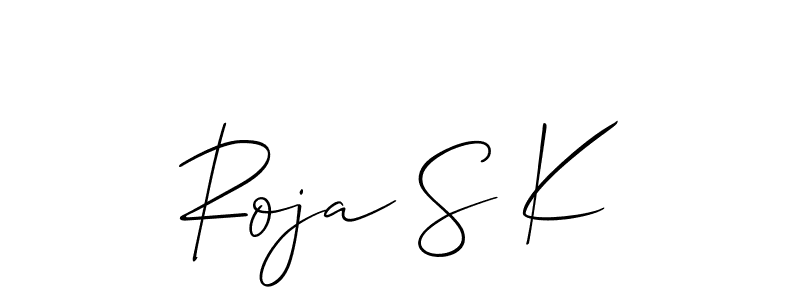 How to Draw Roja S K signature style? Allison_Script is a latest design signature styles for name Roja S K. Roja S K signature style 2 images and pictures png
