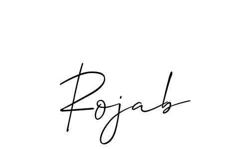 How to make Rojab signature? Allison_Script is a professional autograph style. Create handwritten signature for Rojab name. Rojab signature style 2 images and pictures png