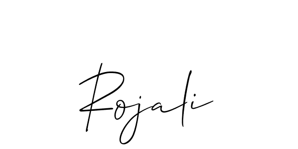 if you are searching for the best signature style for your name Rojali. so please give up your signature search. here we have designed multiple signature styles  using Allison_Script. Rojali signature style 2 images and pictures png