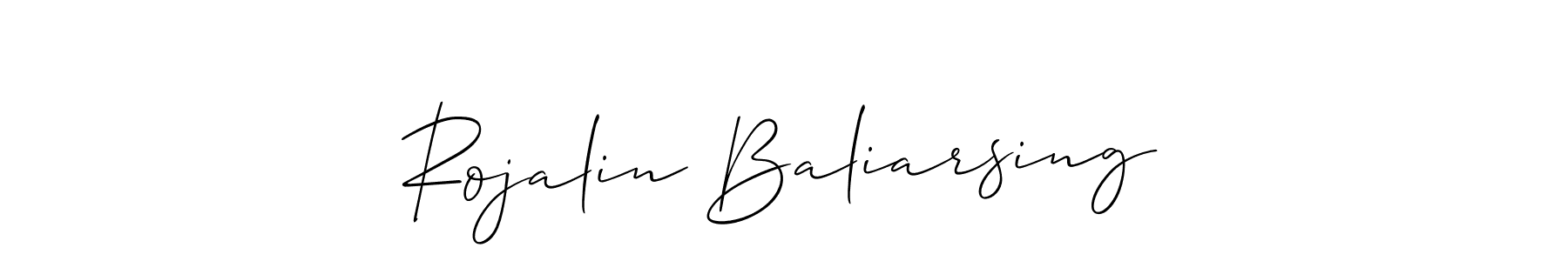 Allison_Script is a professional signature style that is perfect for those who want to add a touch of class to their signature. It is also a great choice for those who want to make their signature more unique. Get Rojalin Baliarsing name to fancy signature for free. Rojalin Baliarsing signature style 2 images and pictures png