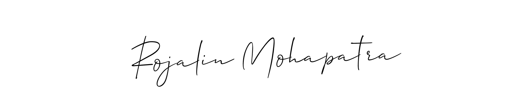 Also You can easily find your signature by using the search form. We will create Rojalin Mohapatra name handwritten signature images for you free of cost using Allison_Script sign style. Rojalin Mohapatra signature style 2 images and pictures png