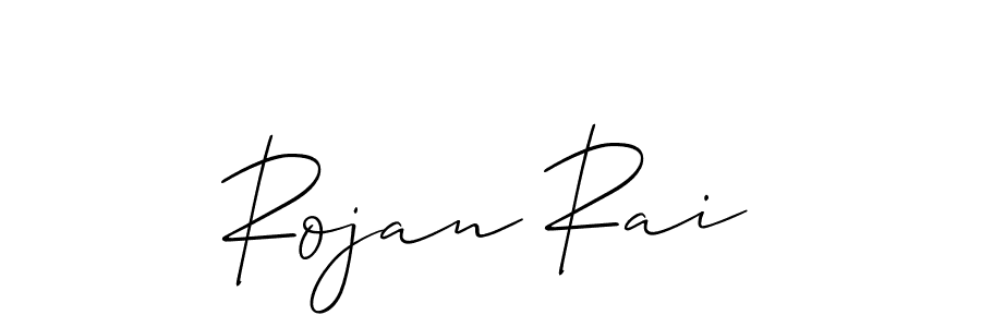 Design your own signature with our free online signature maker. With this signature software, you can create a handwritten (Allison_Script) signature for name Rojan Rai. Rojan Rai signature style 2 images and pictures png