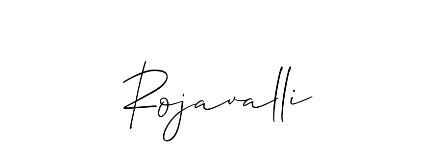 Use a signature maker to create a handwritten signature online. With this signature software, you can design (Allison_Script) your own signature for name Rojavalli. Rojavalli signature style 2 images and pictures png