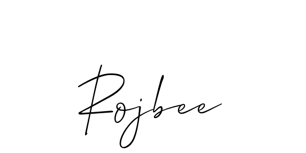 if you are searching for the best signature style for your name Rojbee. so please give up your signature search. here we have designed multiple signature styles  using Allison_Script. Rojbee signature style 2 images and pictures png