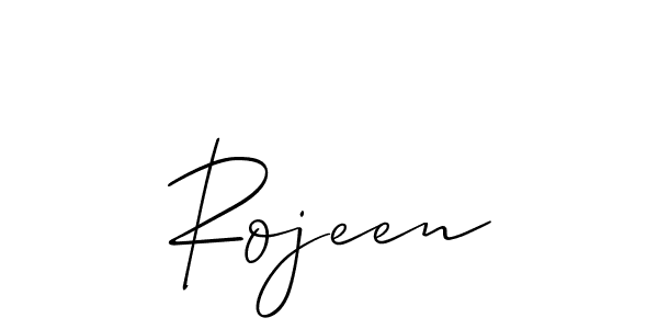 It looks lik you need a new signature style for name Rojeen. Design unique handwritten (Allison_Script) signature with our free signature maker in just a few clicks. Rojeen signature style 2 images and pictures png