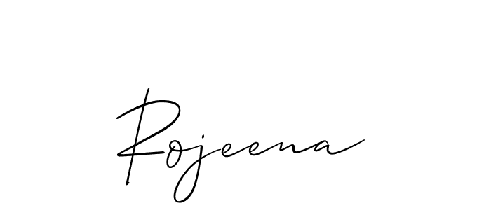 Design your own signature with our free online signature maker. With this signature software, you can create a handwritten (Allison_Script) signature for name Rojeena. Rojeena signature style 2 images and pictures png