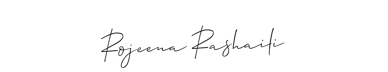 You should practise on your own different ways (Allison_Script) to write your name (Rojeena Rashaili) in signature. don't let someone else do it for you. Rojeena Rashaili signature style 2 images and pictures png