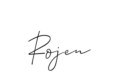 How to make Rojen name signature. Use Allison_Script style for creating short signs online. This is the latest handwritten sign. Rojen signature style 2 images and pictures png