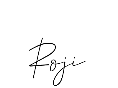 The best way (Allison_Script) to make a short signature is to pick only two or three words in your name. The name Roji include a total of six letters. For converting this name. Roji signature style 2 images and pictures png