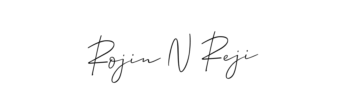 Design your own signature with our free online signature maker. With this signature software, you can create a handwritten (Allison_Script) signature for name Rojin N Reji. Rojin N Reji signature style 2 images and pictures png