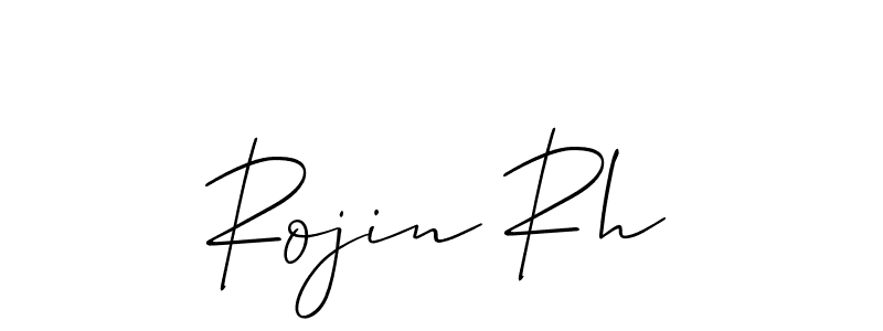 if you are searching for the best signature style for your name Rojin Rh. so please give up your signature search. here we have designed multiple signature styles  using Allison_Script. Rojin Rh signature style 2 images and pictures png