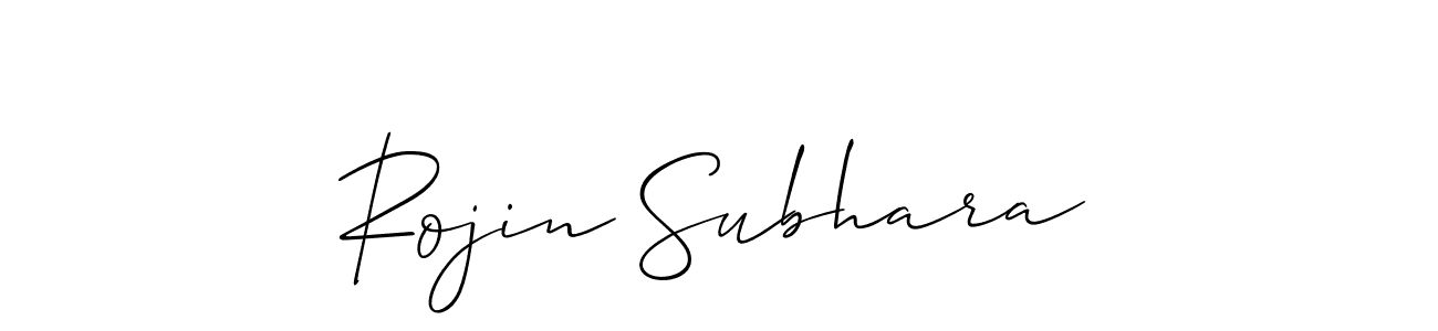Rojin Subhara stylish signature style. Best Handwritten Sign (Allison_Script) for my name. Handwritten Signature Collection Ideas for my name Rojin Subhara. Rojin Subhara signature style 2 images and pictures png