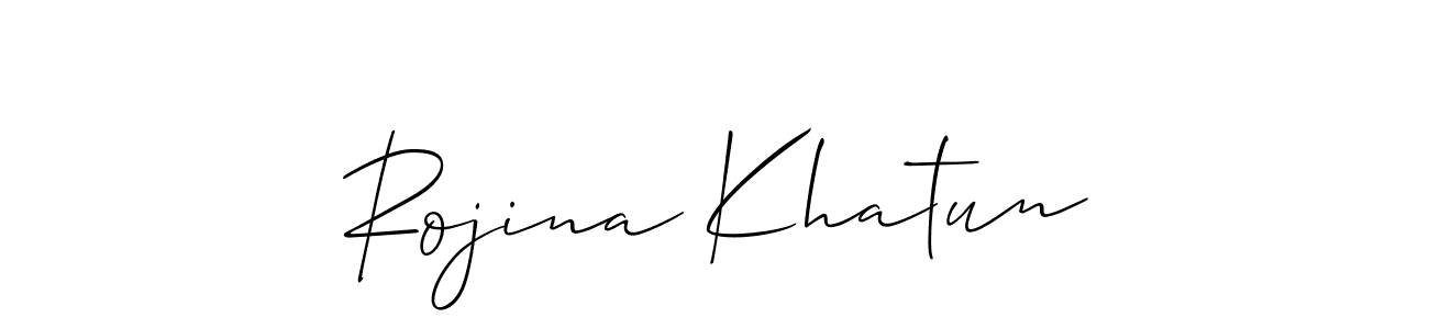 How to make Rojina Khatun signature? Allison_Script is a professional autograph style. Create handwritten signature for Rojina Khatun name. Rojina Khatun signature style 2 images and pictures png