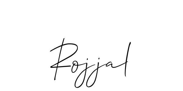 Use a signature maker to create a handwritten signature online. With this signature software, you can design (Allison_Script) your own signature for name Rojjal. Rojjal signature style 2 images and pictures png