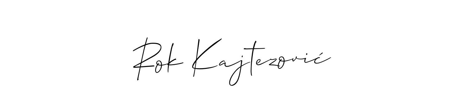 It looks lik you need a new signature style for name Rok Kajtezović. Design unique handwritten (Allison_Script) signature with our free signature maker in just a few clicks. Rok Kajtezović signature style 2 images and pictures png