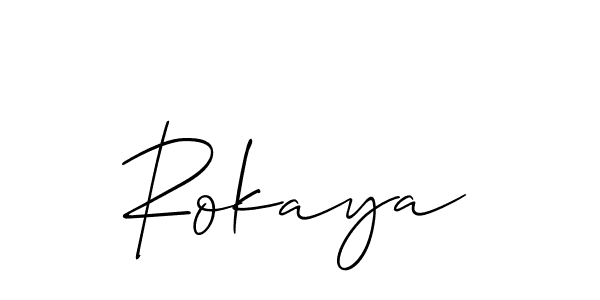 Also we have Rokaya name is the best signature style. Create professional handwritten signature collection using Allison_Script autograph style. Rokaya signature style 2 images and pictures png