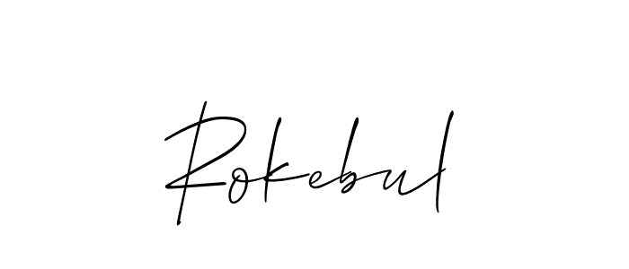 You can use this online signature creator to create a handwritten signature for the name Rokebul. This is the best online autograph maker. Rokebul signature style 2 images and pictures png