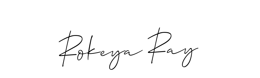 Make a beautiful signature design for name Rokeya Ray. With this signature (Allison_Script) style, you can create a handwritten signature for free. Rokeya Ray signature style 2 images and pictures png