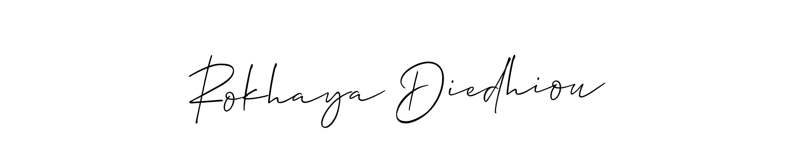 It looks lik you need a new signature style for name Rokhaya Diedhiou. Design unique handwritten (Allison_Script) signature with our free signature maker in just a few clicks. Rokhaya Diedhiou signature style 2 images and pictures png