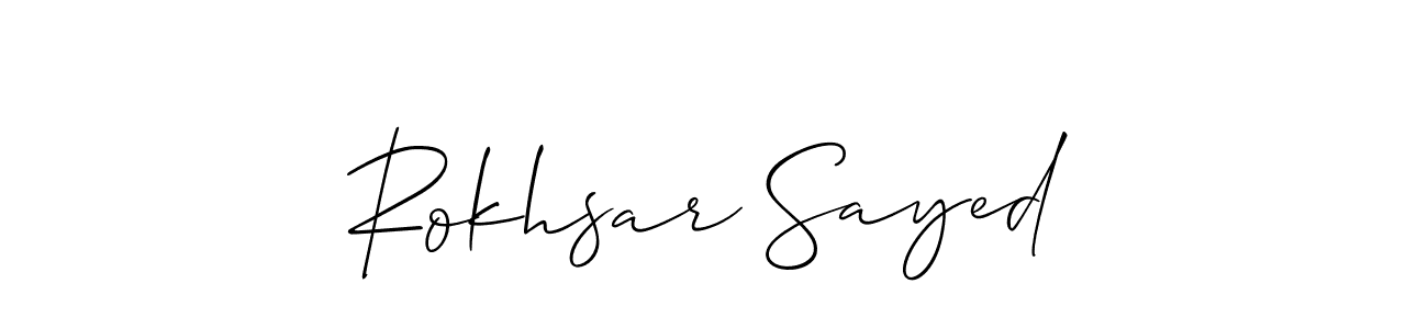 Use a signature maker to create a handwritten signature online. With this signature software, you can design (Allison_Script) your own signature for name Rokhsar Sayed. Rokhsar Sayed signature style 2 images and pictures png