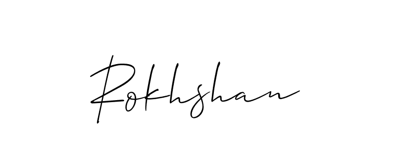Make a beautiful signature design for name Rokhshan. With this signature (Allison_Script) style, you can create a handwritten signature for free. Rokhshan signature style 2 images and pictures png