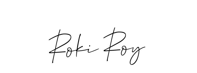 Create a beautiful signature design for name Roki Roy. With this signature (Allison_Script) fonts, you can make a handwritten signature for free. Roki Roy signature style 2 images and pictures png
