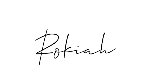 How to make Rokiah name signature. Use Allison_Script style for creating short signs online. This is the latest handwritten sign. Rokiah signature style 2 images and pictures png