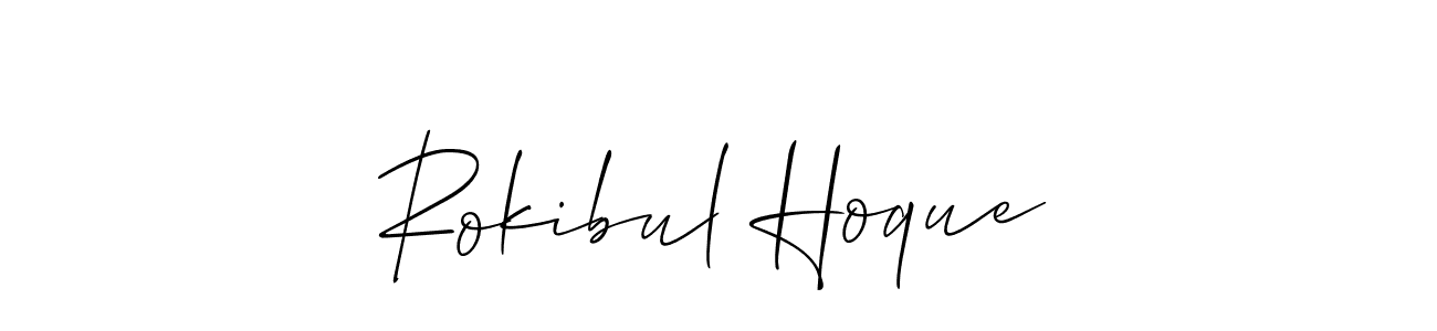 How to make Rokibul Hoque name signature. Use Allison_Script style for creating short signs online. This is the latest handwritten sign. Rokibul Hoque signature style 2 images and pictures png