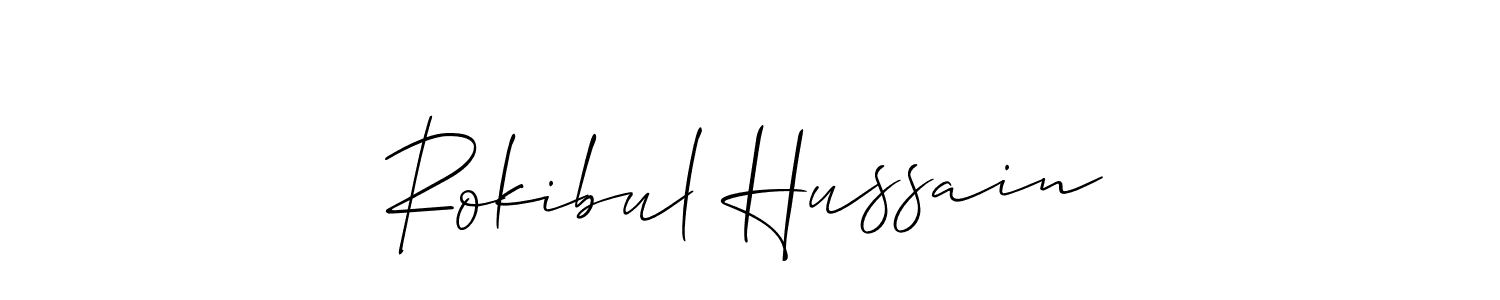 You should practise on your own different ways (Allison_Script) to write your name (Rokibul Hussain) in signature. don't let someone else do it for you. Rokibul Hussain signature style 2 images and pictures png