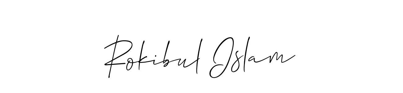 Use a signature maker to create a handwritten signature online. With this signature software, you can design (Allison_Script) your own signature for name Rokibul Islam. Rokibul Islam signature style 2 images and pictures png