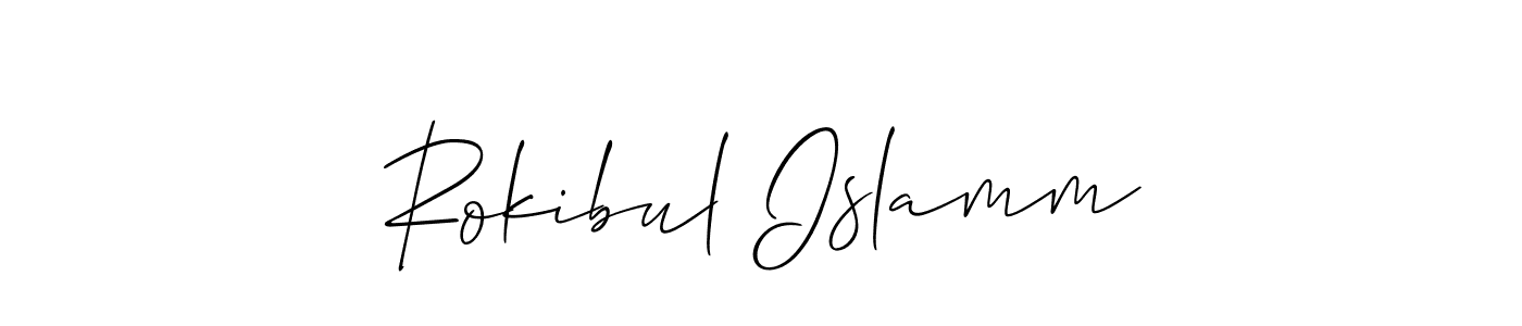 This is the best signature style for the Rokibul Islamm name. Also you like these signature font (Allison_Script). Mix name signature. Rokibul Islamm signature style 2 images and pictures png