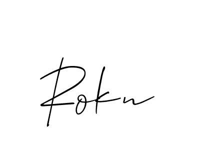 Use a signature maker to create a handwritten signature online. With this signature software, you can design (Allison_Script) your own signature for name Rokn. Rokn signature style 2 images and pictures png