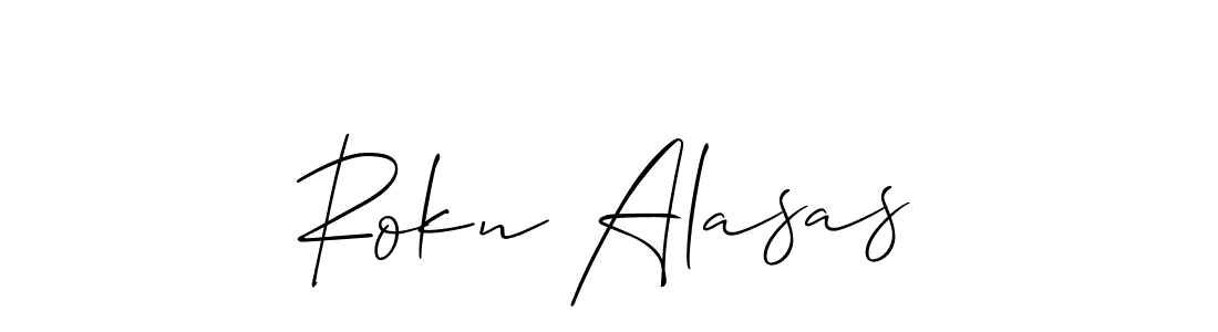 if you are searching for the best signature style for your name Rokn Alasas. so please give up your signature search. here we have designed multiple signature styles  using Allison_Script. Rokn Alasas signature style 2 images and pictures png