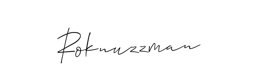 Design your own signature with our free online signature maker. With this signature software, you can create a handwritten (Allison_Script) signature for name Roknuzzman. Roknuzzman signature style 2 images and pictures png