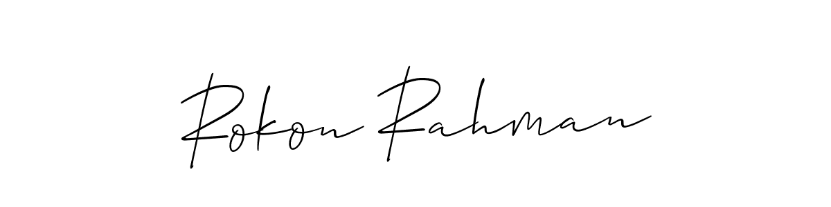 Also we have Rokon Rahman name is the best signature style. Create professional handwritten signature collection using Allison_Script autograph style. Rokon Rahman signature style 2 images and pictures png