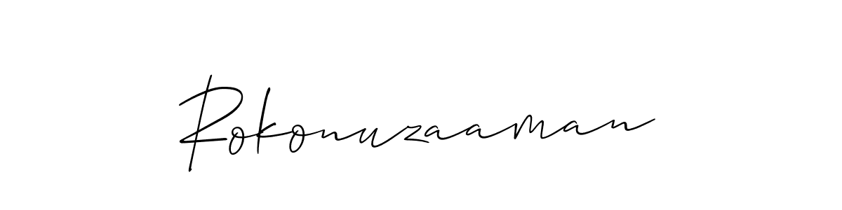 Allison_Script is a professional signature style that is perfect for those who want to add a touch of class to their signature. It is also a great choice for those who want to make their signature more unique. Get Rokonuzaaman name to fancy signature for free. Rokonuzaaman signature style 2 images and pictures png