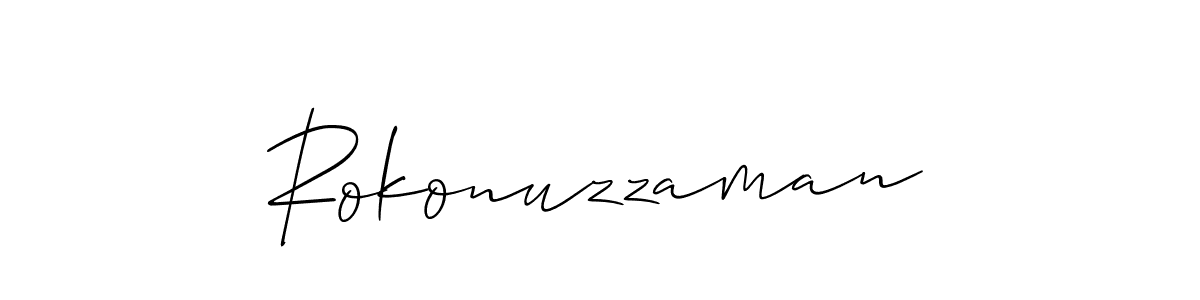 Use a signature maker to create a handwritten signature online. With this signature software, you can design (Allison_Script) your own signature for name Rokonuzzaman. Rokonuzzaman signature style 2 images and pictures png