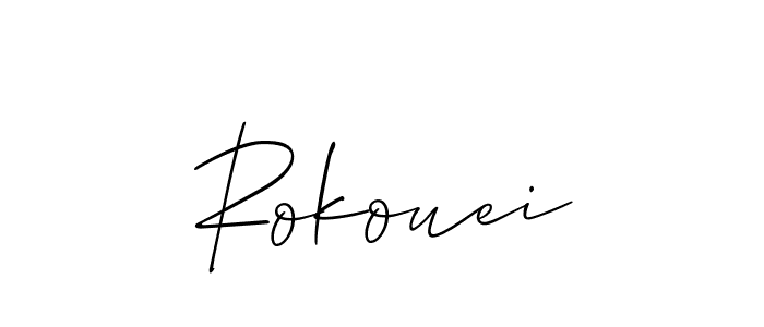 How to make Rokouei name signature. Use Allison_Script style for creating short signs online. This is the latest handwritten sign. Rokouei signature style 2 images and pictures png