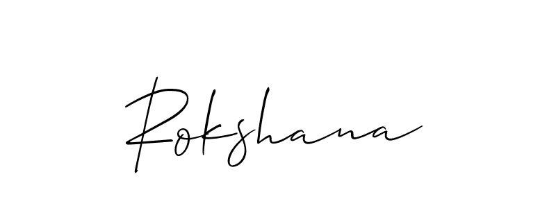 Allison_Script is a professional signature style that is perfect for those who want to add a touch of class to their signature. It is also a great choice for those who want to make their signature more unique. Get Rokshana name to fancy signature for free. Rokshana signature style 2 images and pictures png