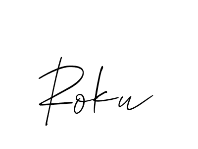 How to make Roku signature? Allison_Script is a professional autograph style. Create handwritten signature for Roku name. Roku signature style 2 images and pictures png